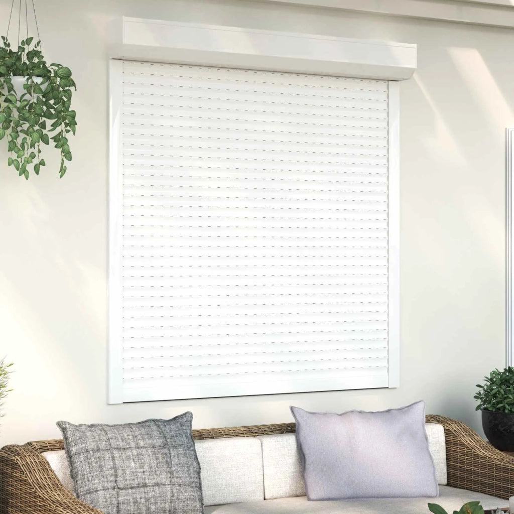 Persiana a rullo Bianco 130 x 140 cm Alluminio e poliuretano