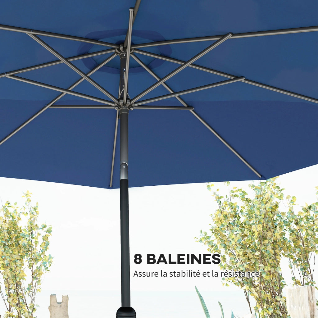 Ombrellone da giardino inclinabile ? 3 m ¨C zephmum ¨C blu metallo poliestere