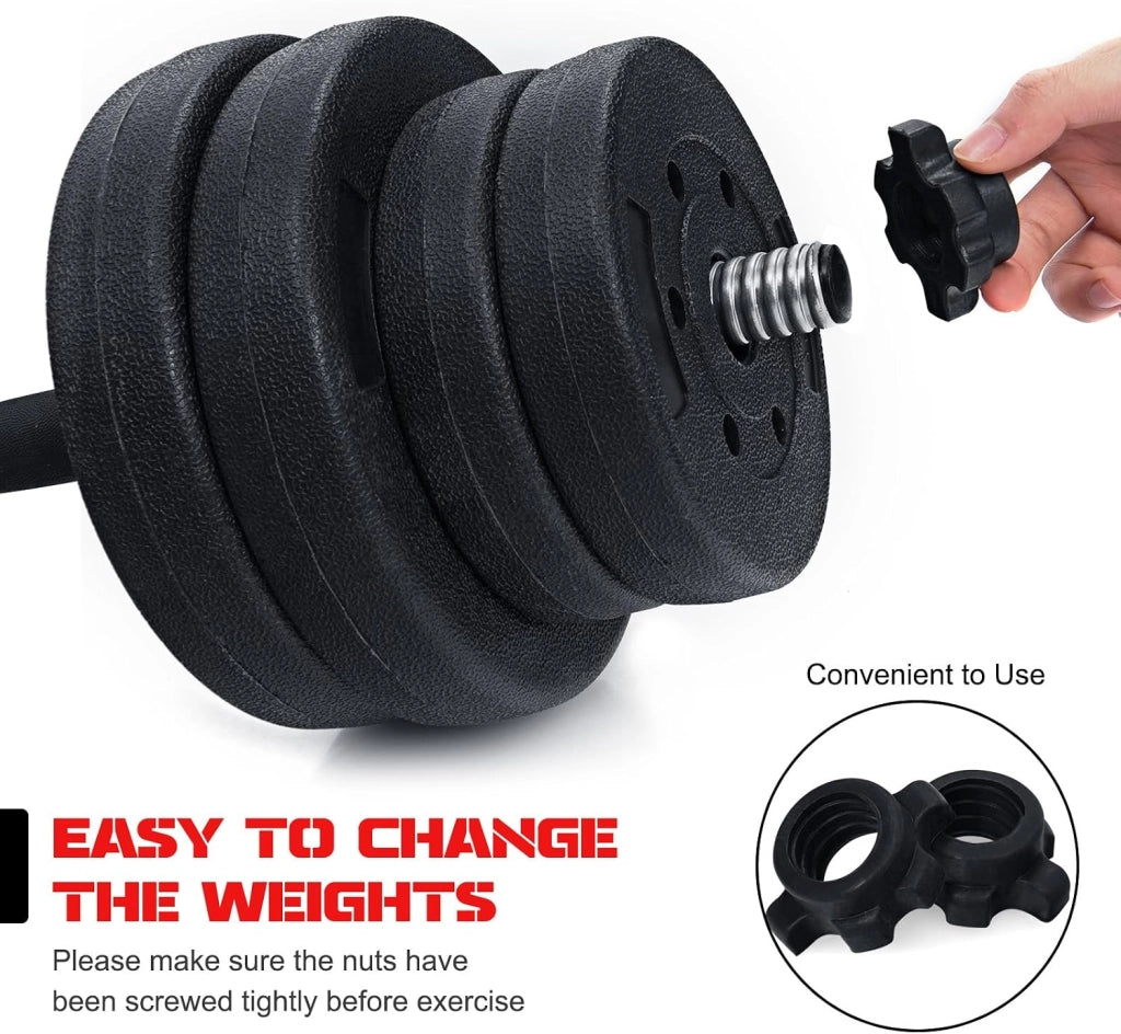 Manubri Palestra 30 kg, Set Pesi Palestra Casa 2 in 1, Manubri Regolabili con Tubo di Collegamento Multifunzione e Professionale per Uomini e Donne, Bilanciere Palestra per Fitness