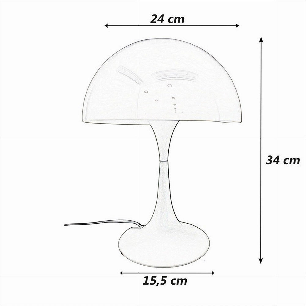 Trade Shop - Lume Moderno Bianco Abat Jour Attacco E27 Lampada Da Tavolo Scrivania Lumetto D12 -
