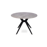 Tavolo da pranzo rotondo ARVENA – 110 cm – Piano in pietra sinterizzata – Colore grigio – Design contemporaneo e robusto