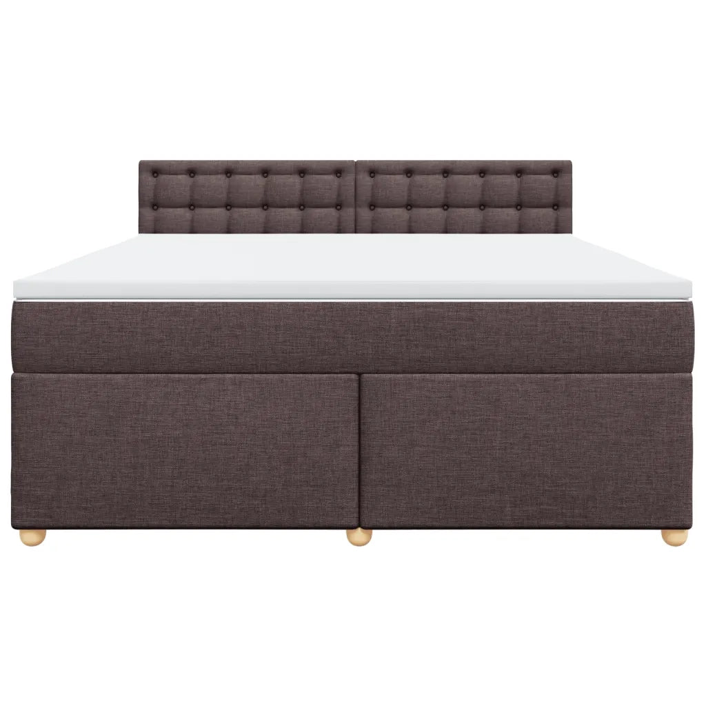 Giroletto a Molle con Materasso Marrone Scuro 180x200cm Tessuto