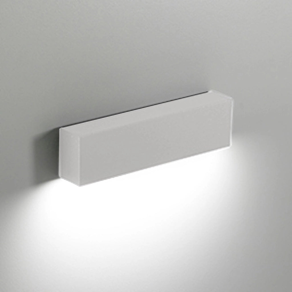 Slat Lampada da Parete LED 4W IP65 Rettangolare in Alluminio Pressofuso Bianco Opaco per Illuminazione d'Interni ed Esterni Dimensioni 18x4.5x3 cm