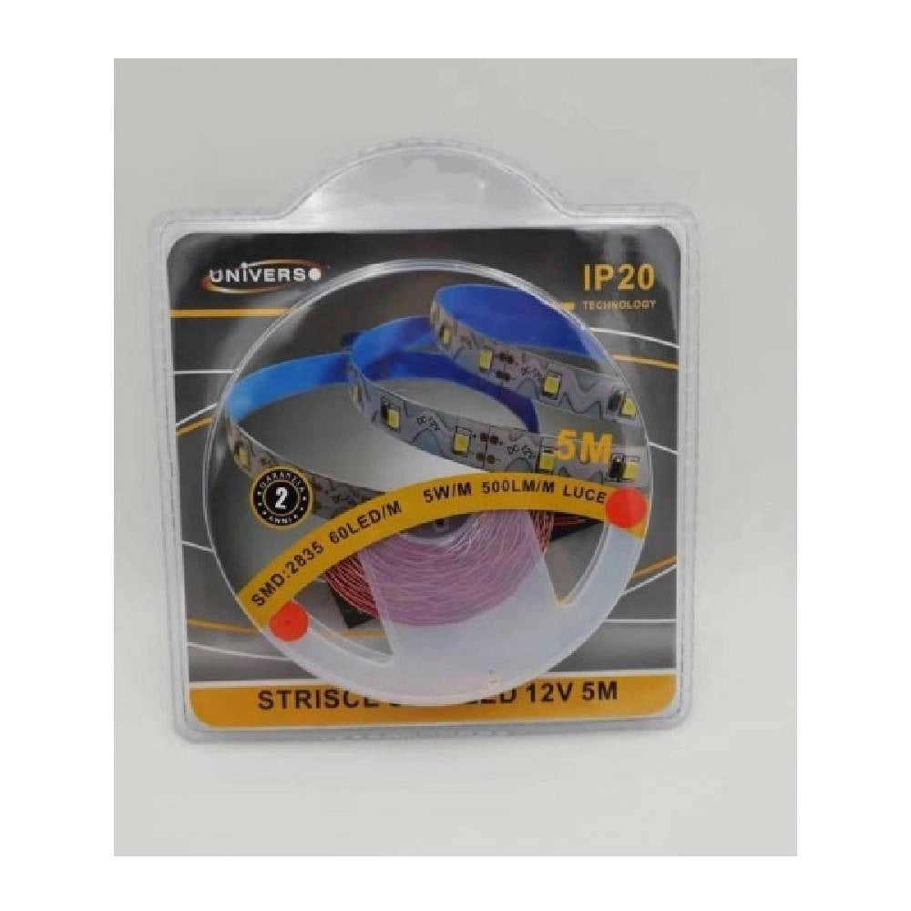 Trade Shop - Striscia Flessibile Strip Led Modellabile 5mt Smd 2835 Vari Toni Luce 2835-12v-s - -rosso      -