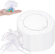 Confezioni in organza 100 pezzi - Diametro 26 cm - Sacchetti per gioielli - Regali per compleanni, matrimoni, feste e battesimi - Bianco