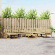 Set di divani da esterno 9 pcs Bianco e Beige
