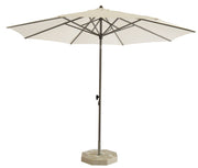 Ombrellone da Giardino Ø3 m Palo Ø40 mm in Alluminio Grigio Lucido Telo in Poliestere Bianco