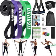 Kit di cinture di resistenza in lattice in 3 livelli di difficoltà con maniglie, chiodi, anelli di gola, imbottitura protettiva, borsa di trasporto, cinture di resistenza, cinghia di resistenza per allenamento di forza, fitness, yoga a casa