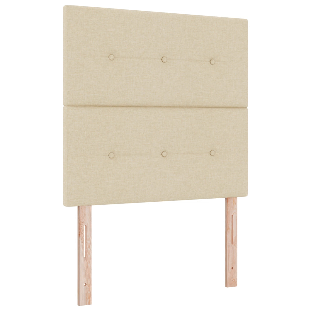 Letto Box Spring con Materasso - Crema, 100x200 cm, Tessuto
