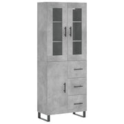 Credenza cassettiera mobile contenitore organizer cucina soggiorno salotto alto 695 x 34 x 180 cm legno ingegnerizzato grigio 02_0034626