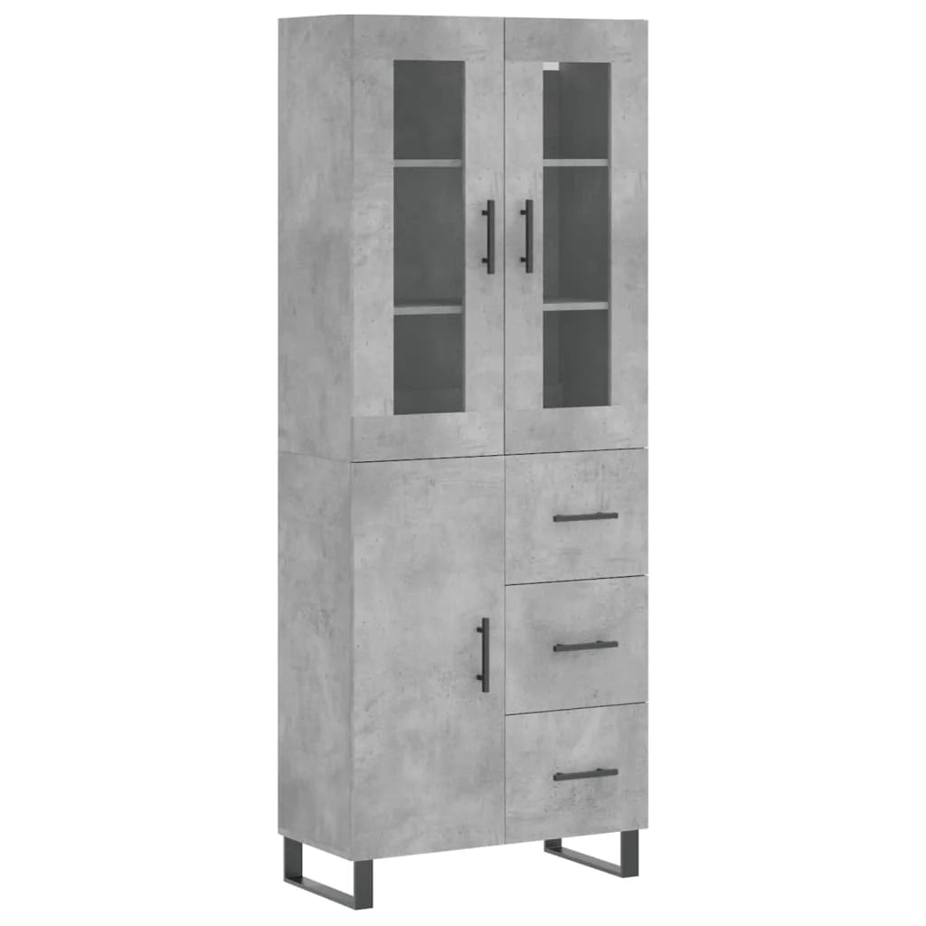 Credenza cassettiera mobile contenitore organizer cucina soggiorno salotto alto 695 x 34 x 180 cm legno ingegnerizzato grigio 02_0034626