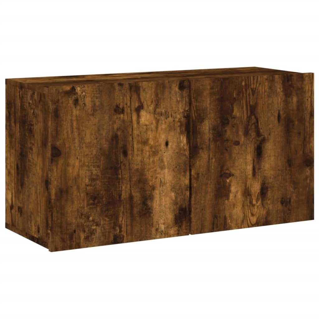 Mobile TV multimediale scaffale TV credenza mobile TV sala da pranzo soggiorno camera da letto 4 pezzi rovere affumicato legno ingegnerizzato marrone 02_0029242