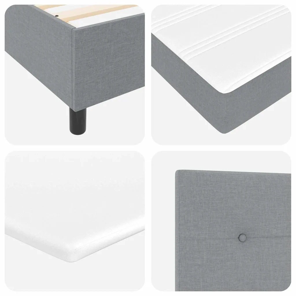 Letto a molle con materasso Grigio chiaro 100 x 200 cm Tessuto 3339364