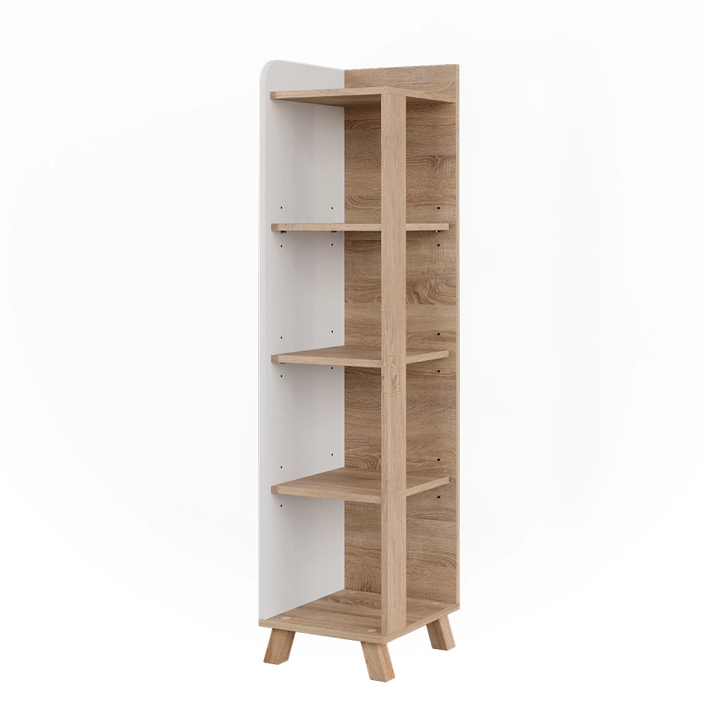 Vicco Mensola da bagno Sonoma/Bianco 30 x 128 cm con 4 scomparti