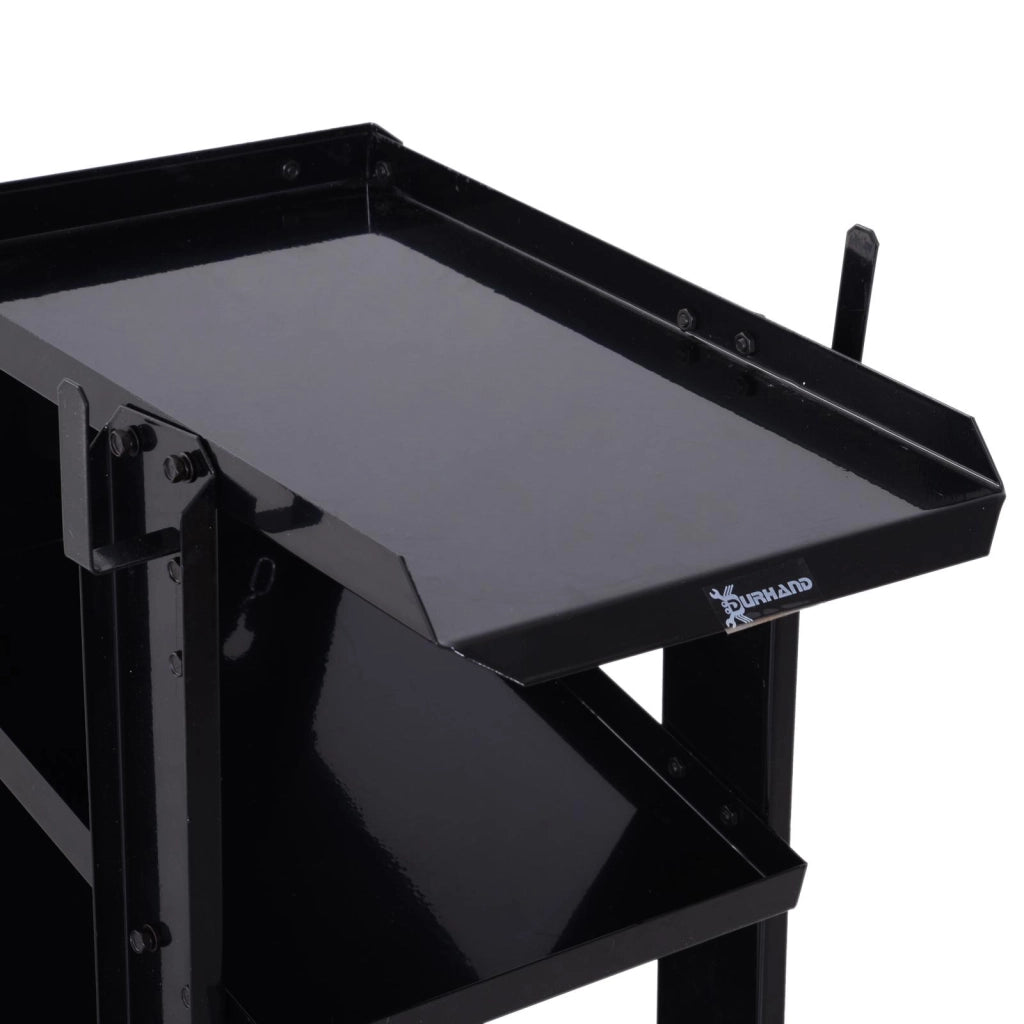 Carrello Porta Utensili Attrezzi a 3 Ripiani 4 Ruote Max 50kg Nero 71x70x39 cm