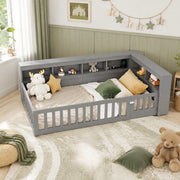 Letto singolo 90x200 cm con USB, presa e vano contenitore grigio