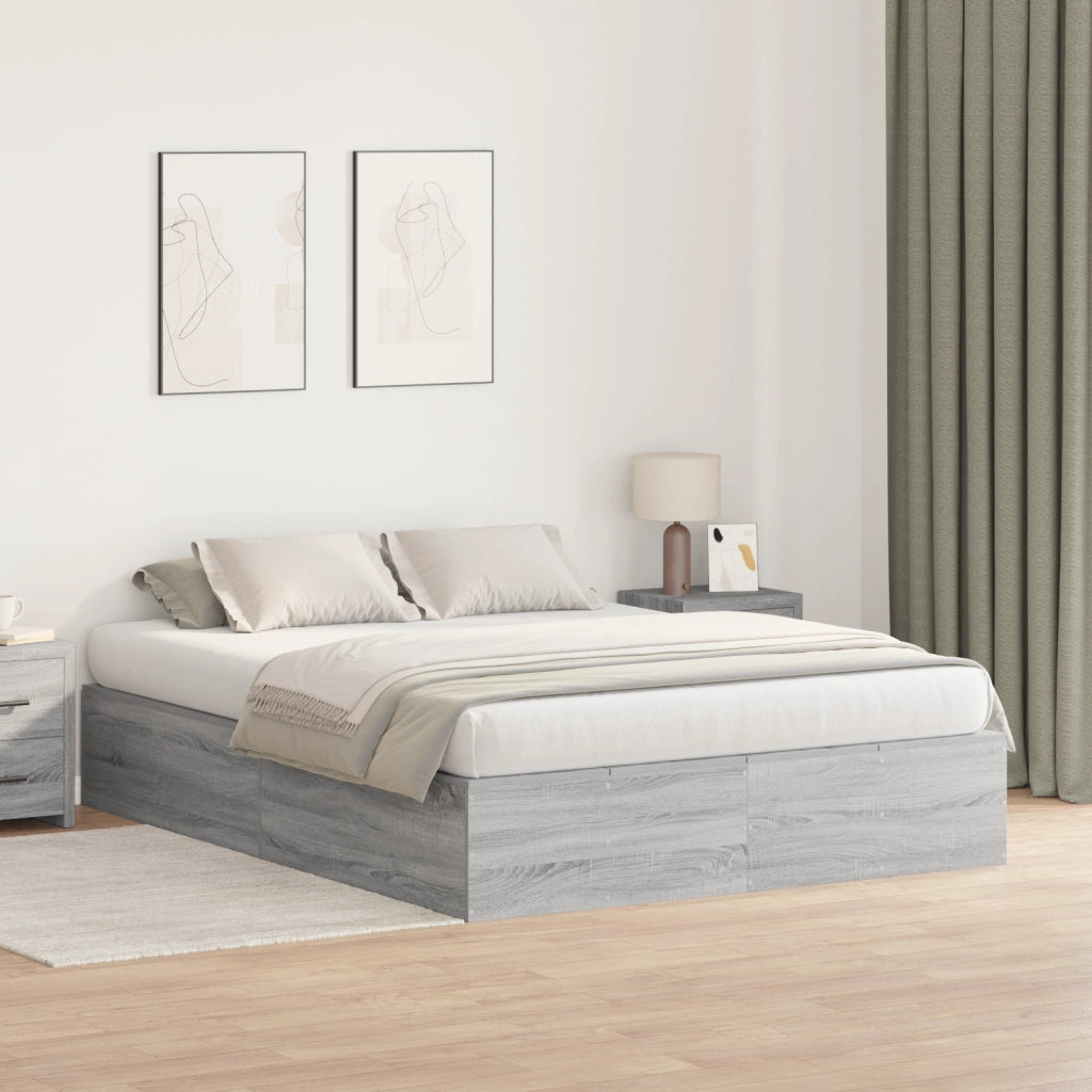 Struttura Letto con Contenitore  Grigio Sonoma 140x190 cm