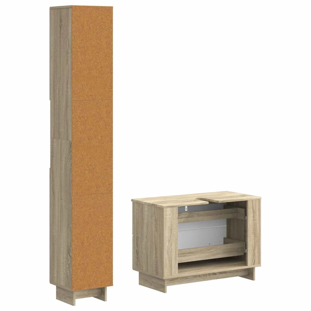 Set di Armadi da Bagno da 2 Pezzi EDE Rovere Sonoma 3417497