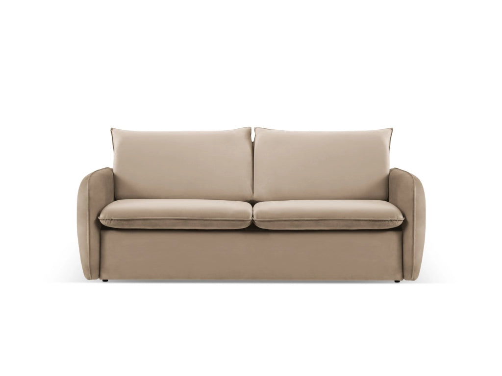 Cosmopolitan Design - Divano convertibile "Vienna" 3 posti in velluto beige 