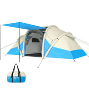 Tenda Gonfiabile-Tenda da campeggio, Facile da Montare, 4 Persone, 2 Camere da Letto, Blu