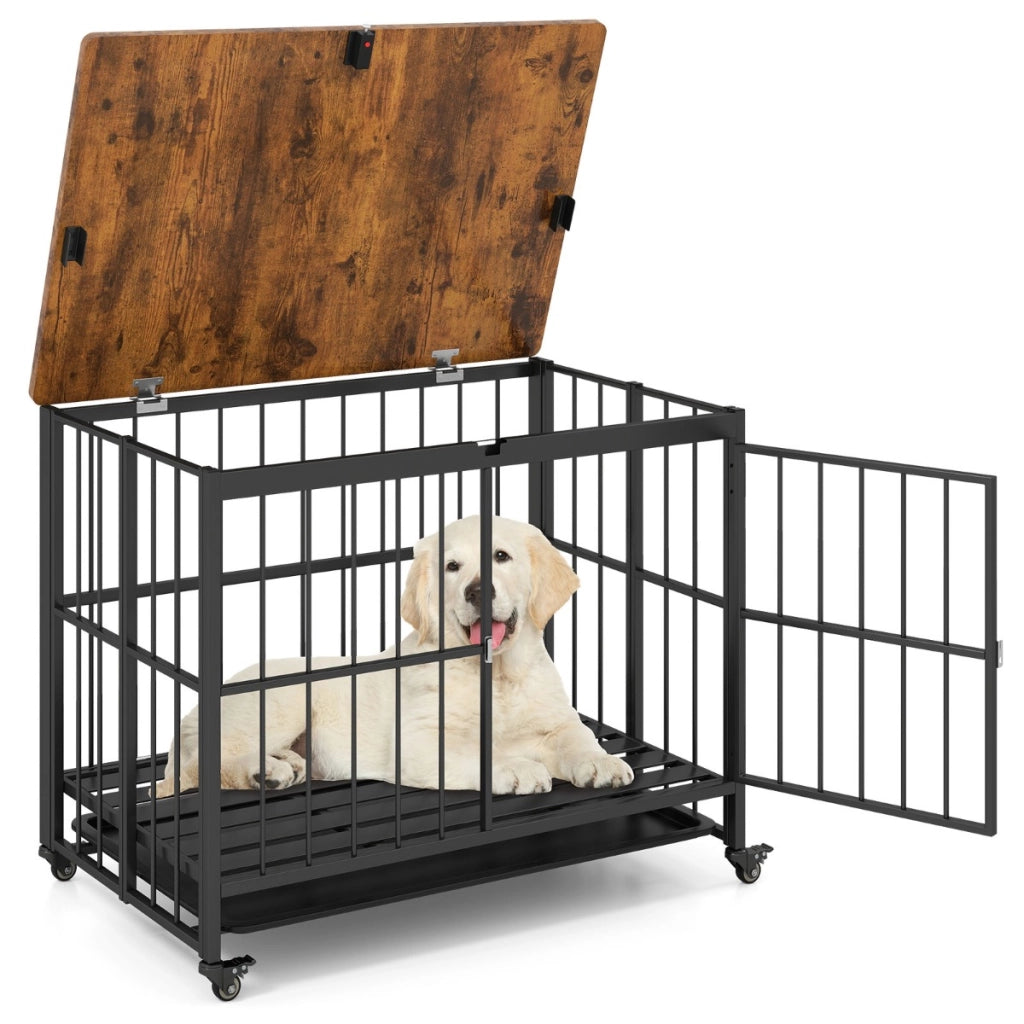 Cuccia pieghevole per cani con vassoio rimovibile per razze piccole, Cuccia per animali da interno tavolino decorativo-Casette e lettini