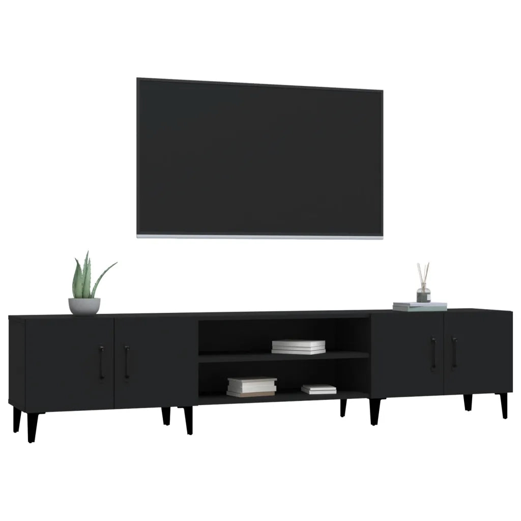 Mobile Porta TV Nero 180x31,5x40 cm in Legno Multistrato 816265