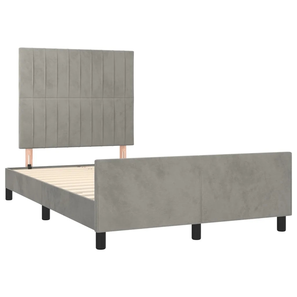 Giroletto senza Materasso Grigio Chiaro 120x200 cm Velluto 3125867