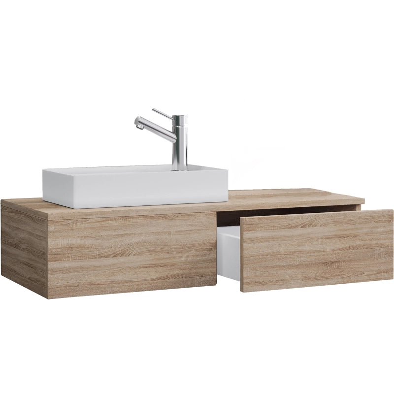 Spazio di Ezooza  Mobile Sospeso con lavabo in ceramica di alta qualità, Rovere Sonoma ,
