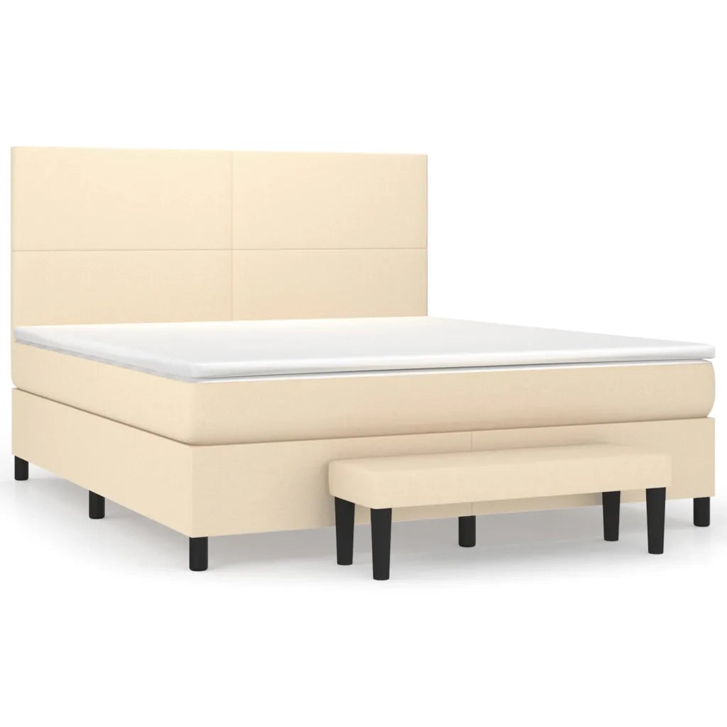 Giroletto a Molle con Materasso Crema 160x200 cm in Tessuto cod mxl 62429