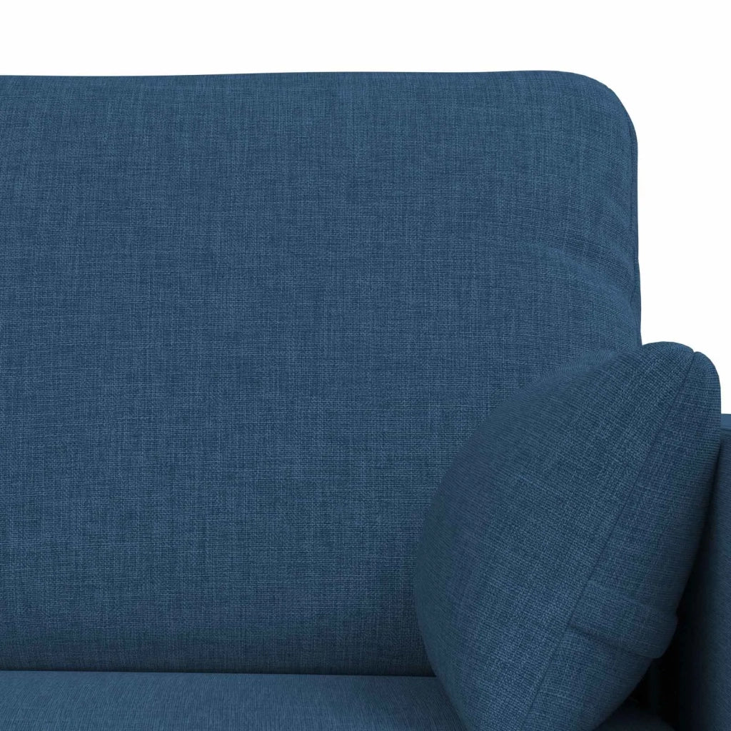 Divano 2 pcs Blu 198 x 78 x 80 cm Tessuto