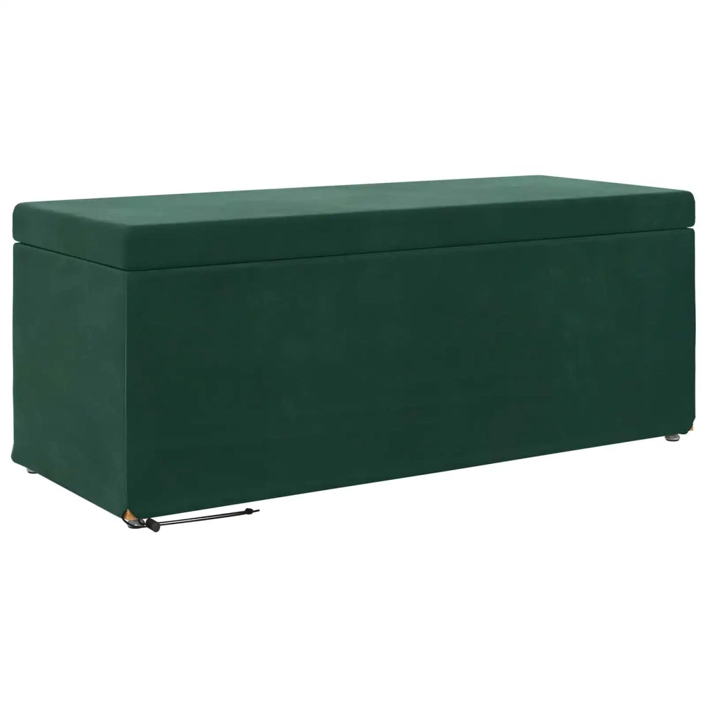 Pouf Verde Scuro Velluto e Legno Ingegnerizzato