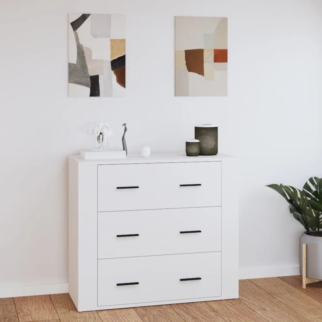 Credenza Bianca 80x33x70 cm in Legno Multistrato 816576