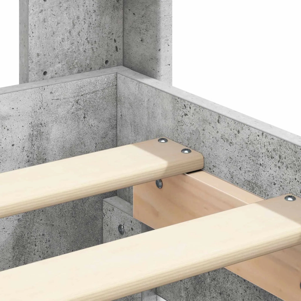 Struttura del letto con stoccaggio e testata Grigio Cemento 3414290