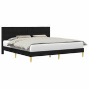 Letto matrimoniale | Letto per adulti | Struttura del letto con testiera Nero 180 x 200 cm Tessuto