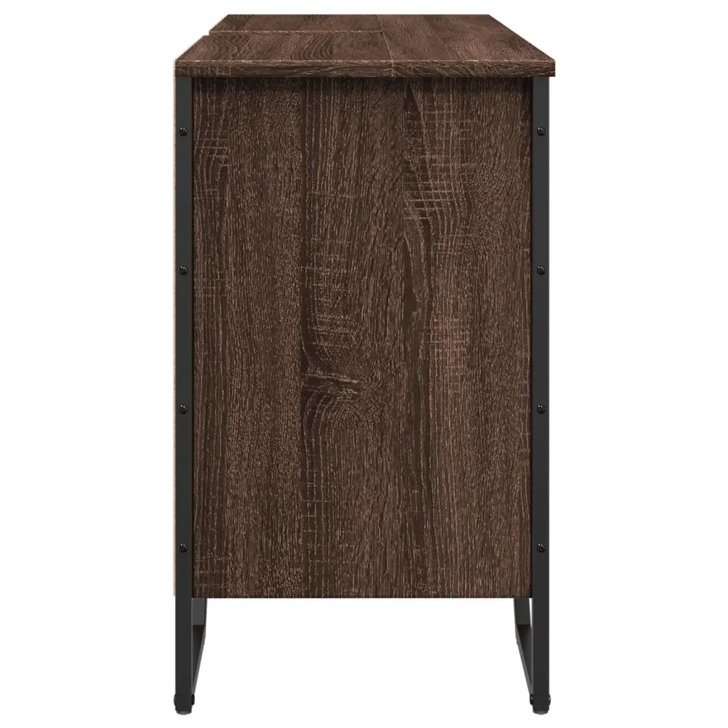 Mobile Lavabo Bagno Rovere Marrone 91x35x60cm in Truciolato