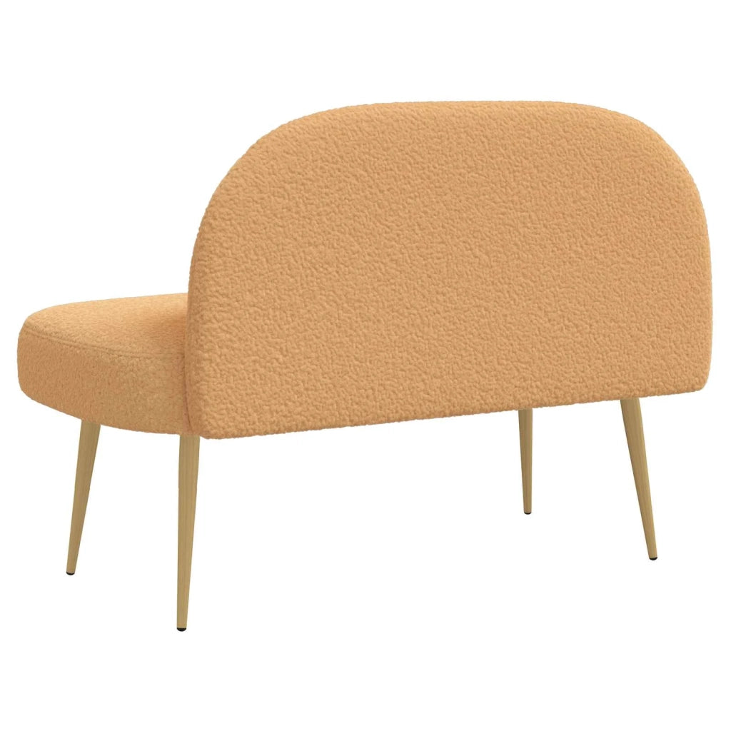 Panchina imbottita con schienale Beige 110 x 60 x 76 cm Bouclé 42040775