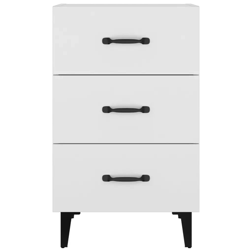 Comodino Bianco 40x40x66 cm in Legno Multistrato