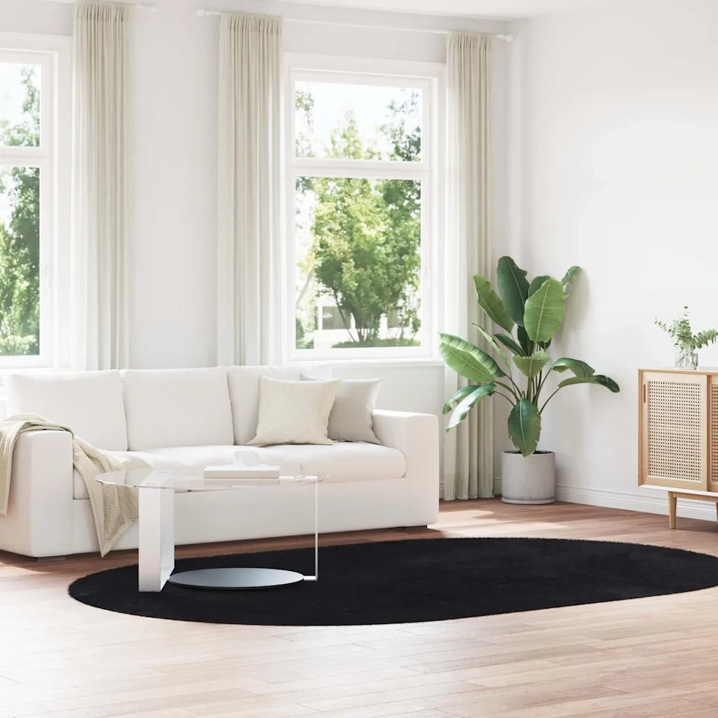 Tappeto del soggiorno | Tappeto Shaggy a Pelo Lungo NAVARRA Nero 300x200 cm poliestere