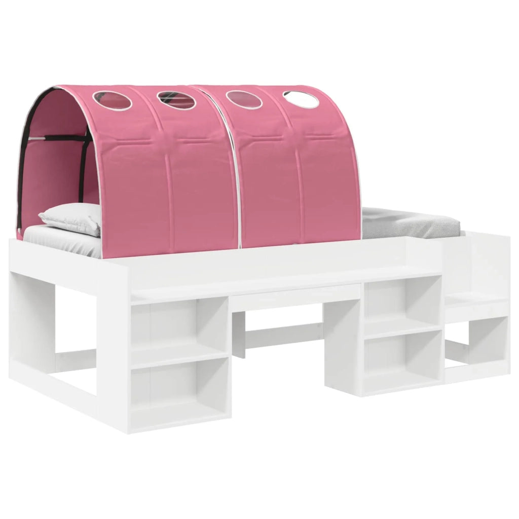 Letto alto per bambini con storage 3 pz Bianco e Rosa 3423596