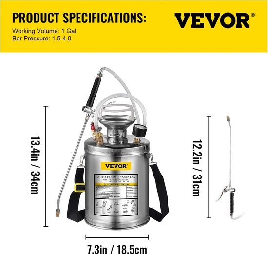 Sproeiera 4L - 1,5/4,0 Bar - 2,5KG