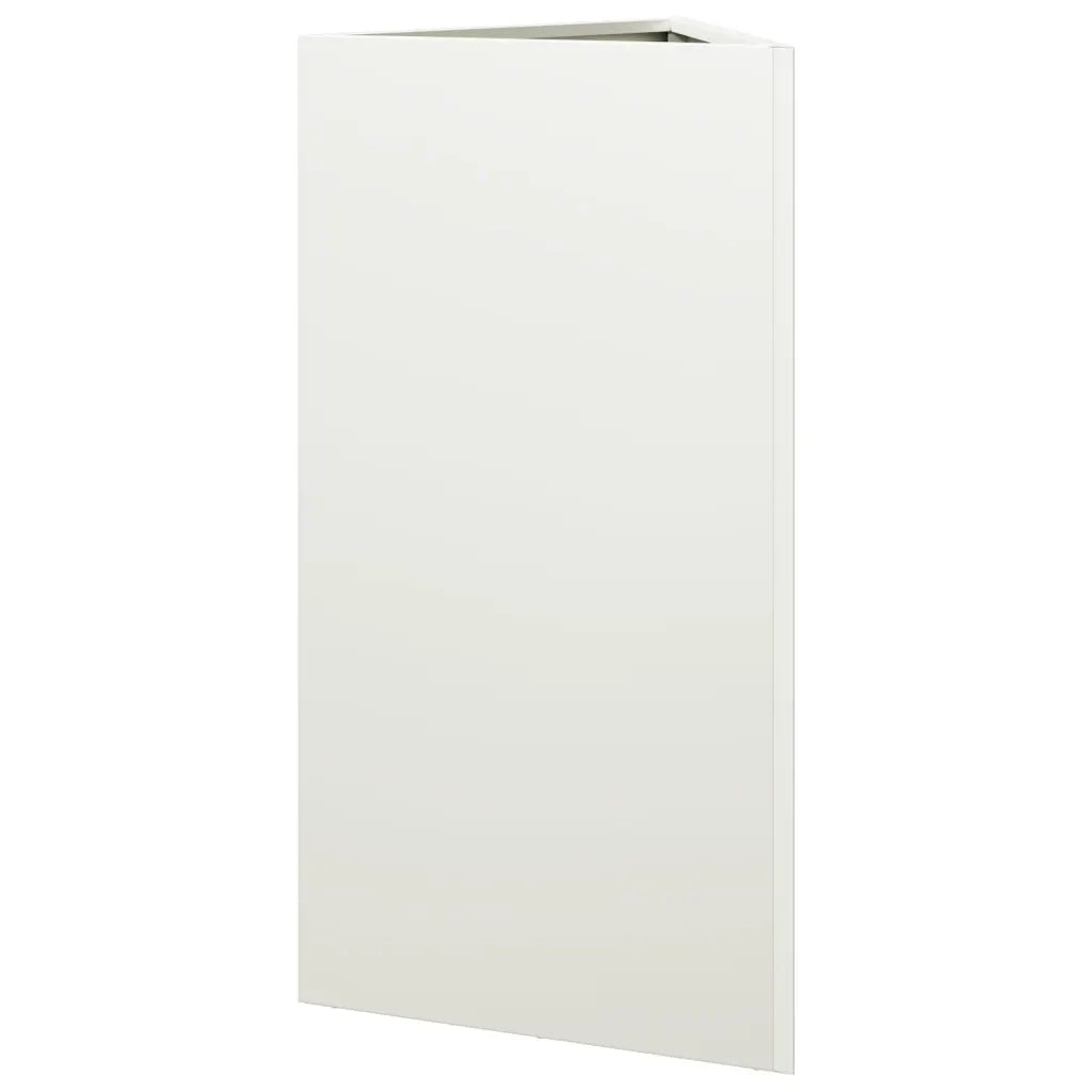 Fioriere 2 pz Bianche Triangolari 40x34,5x75 cm in Acciaio 851160
