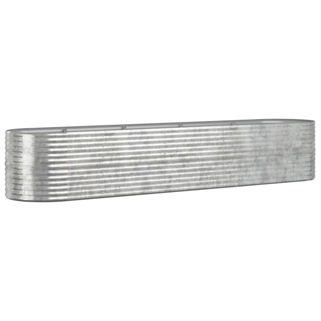 Fioriere | Cassetta per fiori | Letto Giardino Acciaio Zincato 368x80x68cm Argento