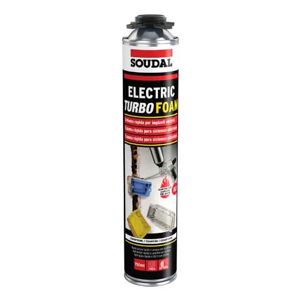 SCHIUMA POLIURETANICA PER IMPIANTI ELETTRICI 'TURBO FOAM' SOUDAL 750 ml - Pistola - SOUDAL