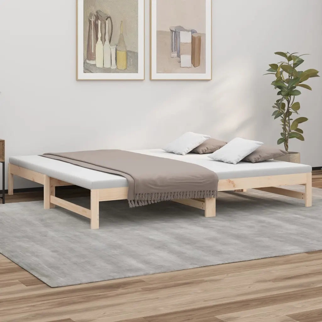 Dormeuse Estraibile 2x(80x200) cm in Legno Massello di Pino 823409