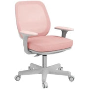 Sedia da Ufficio Ergonomica ad Altezza Regolabile con 5 Rotelle, 55x48x82.5-94.5 cm, Rosa