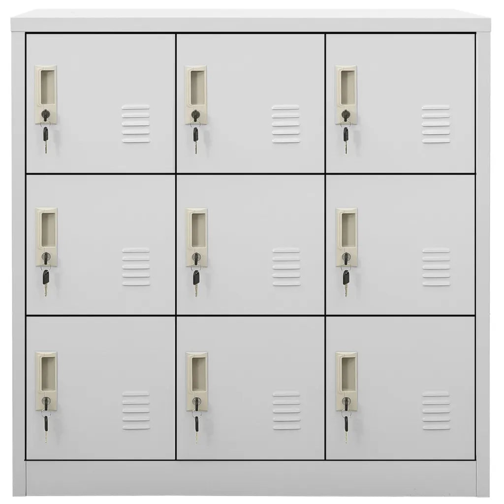 Armadietti con Chiave 5 pz Grigio Chiaro 90x45x92,5 cm Acciaio 3095243