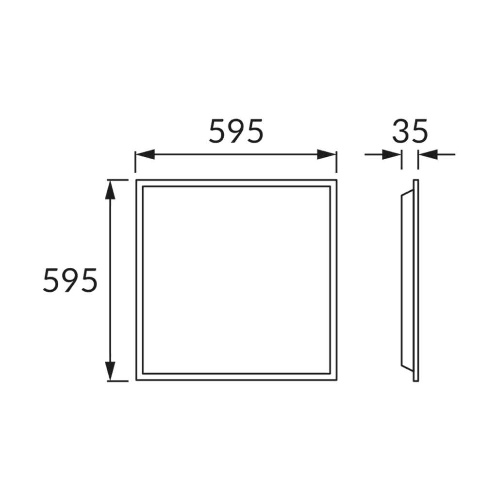Plafoniera bagno LED quadrata bianca 59,5cm 48W HUGO