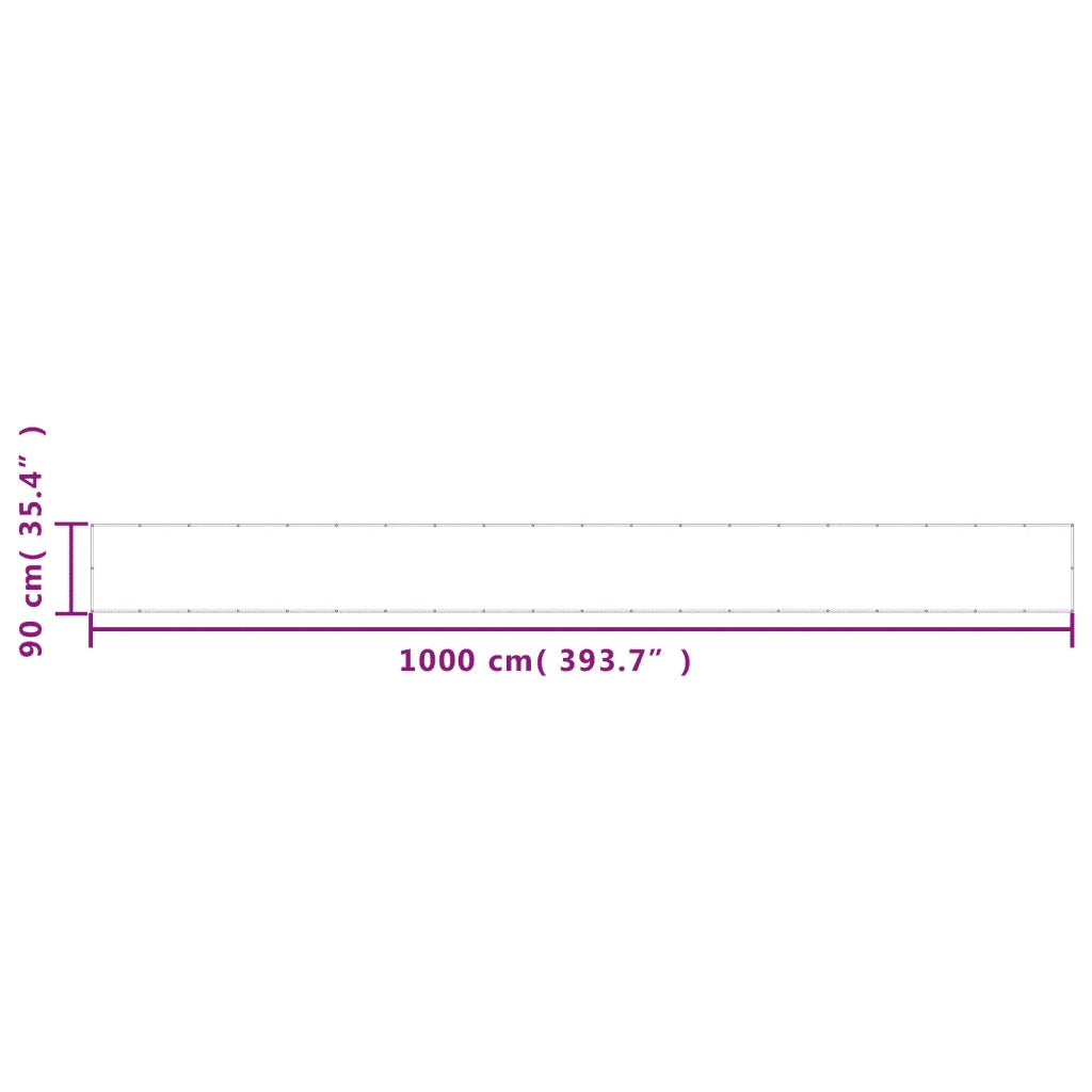 Paravento da Balcone Bianco 90x1000 cm 100% Poliestere Oxford 4000097