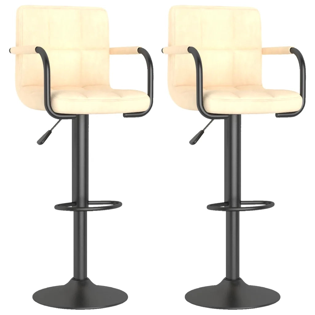 Sgabelli da Bar 2 pz Crema in Velluto cod mxl 69912