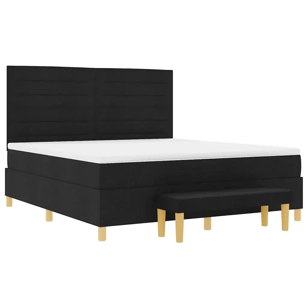 Letto a molle con testiera Nero 200 x 180 cm Tessuto 3344242
